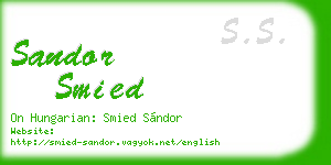 sandor smied business card